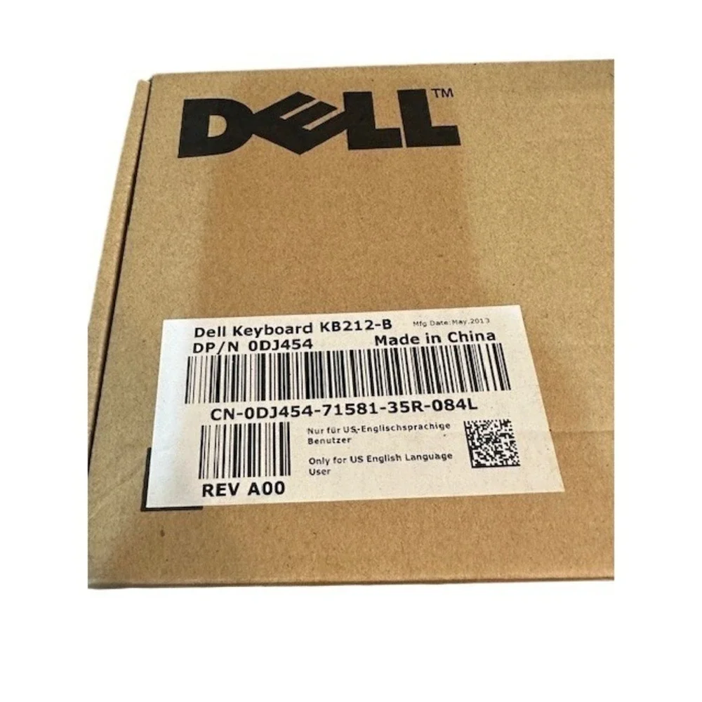Dell KB212-B Wired USB Keyboard Black 0DJ454 QuietKey Full Size‎ QWERTY Layout